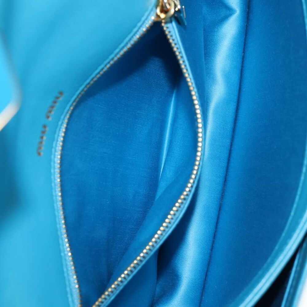 Miu Miu Chain Shoulder Bag Blue Canvas Shoulder Bag (Pre-Owned) - Picture 13 of 16